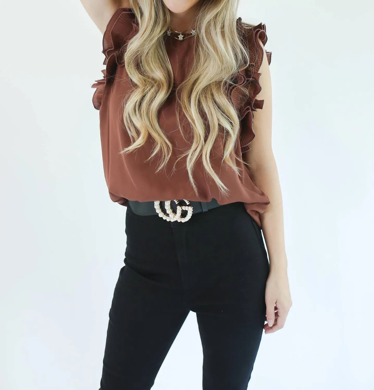 Never Forgotten Pearl Belt In Black