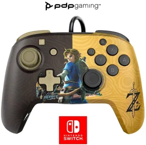 PDP Gaming Faceoff Deluxe  Wired Switch Pro Controller - Zelda Breath of the Wil