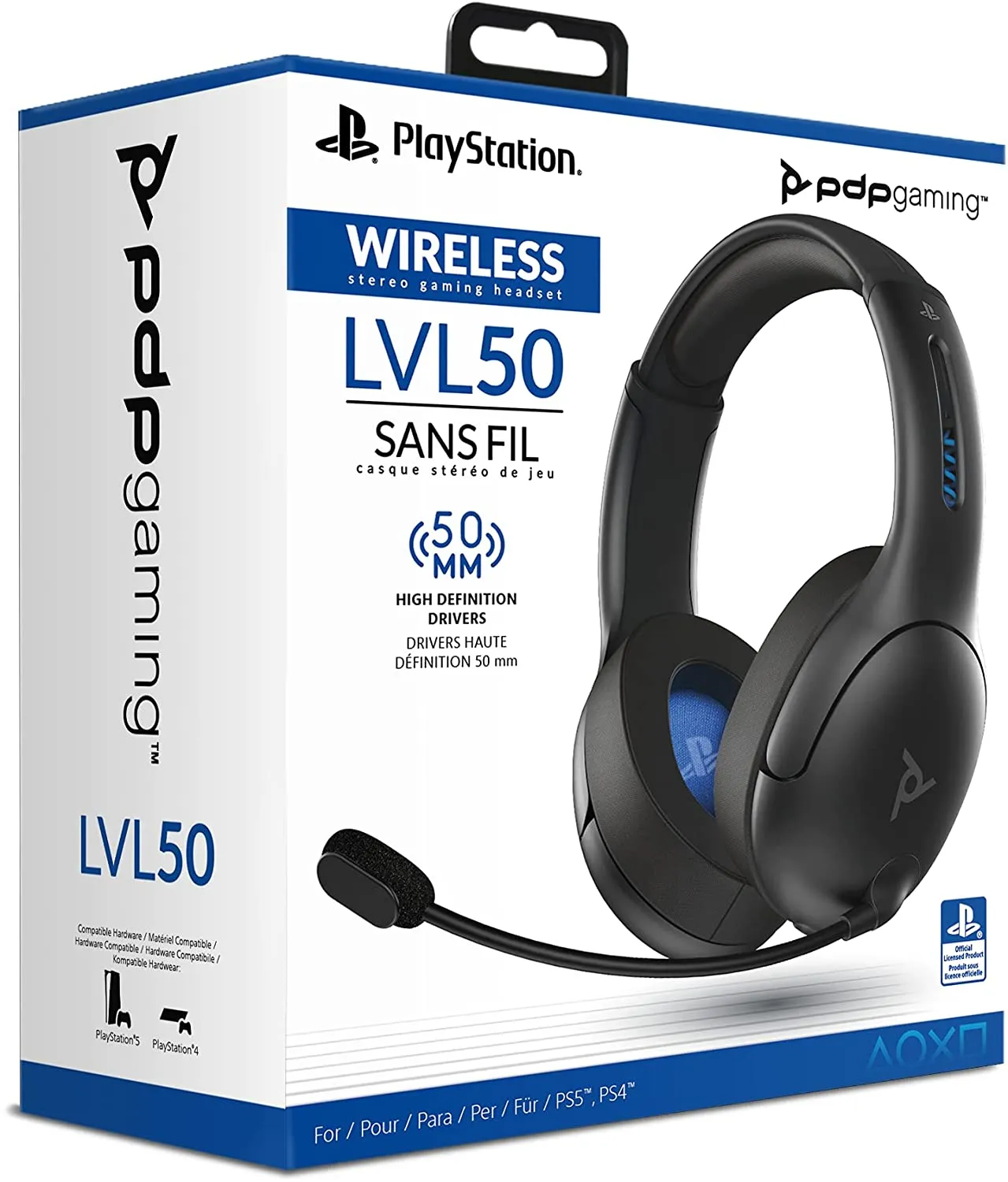 PDP LVL50 Wireless Stereo Headset - PlayStation 5 & PlayStation 4 Edition (2023) (051-049-EU-BK)