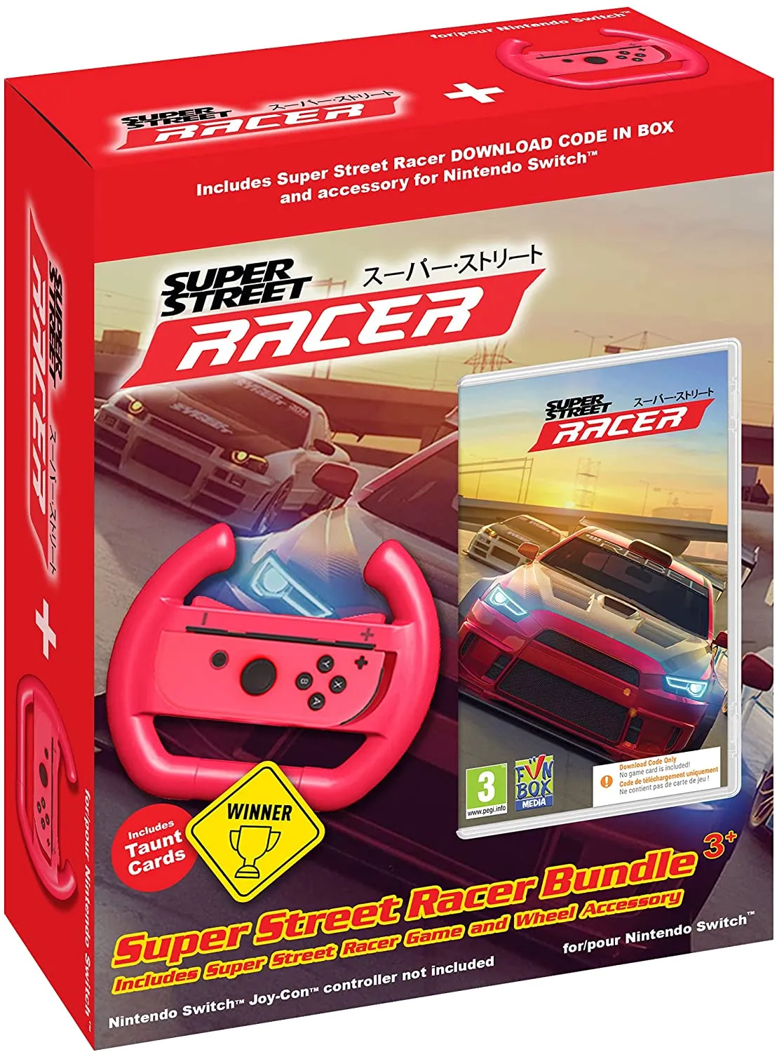 Super Street Racer Bundle   Wheel Accessory Nintendo Switch Game [Code in a Box]