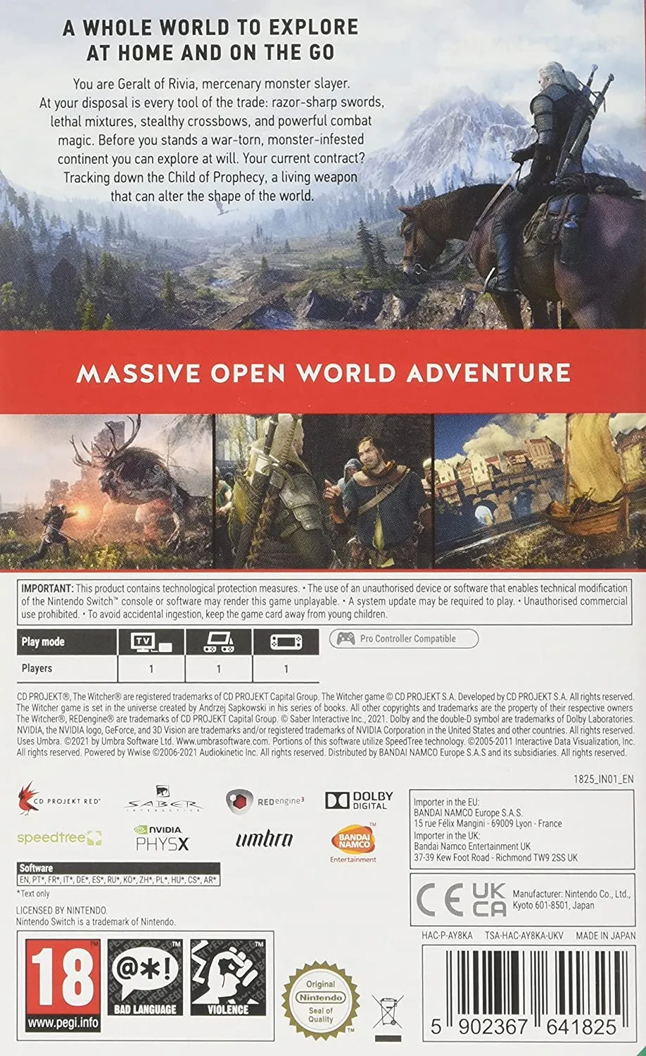 The Witcher 3: Wild Hunt - Nintendo Switch Standard Edition (2019) (115542)