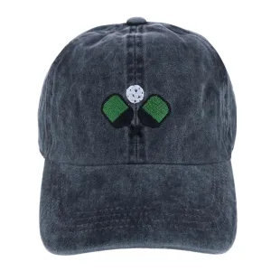 Women's Embroidered Pickleball Washed Baseball Cap